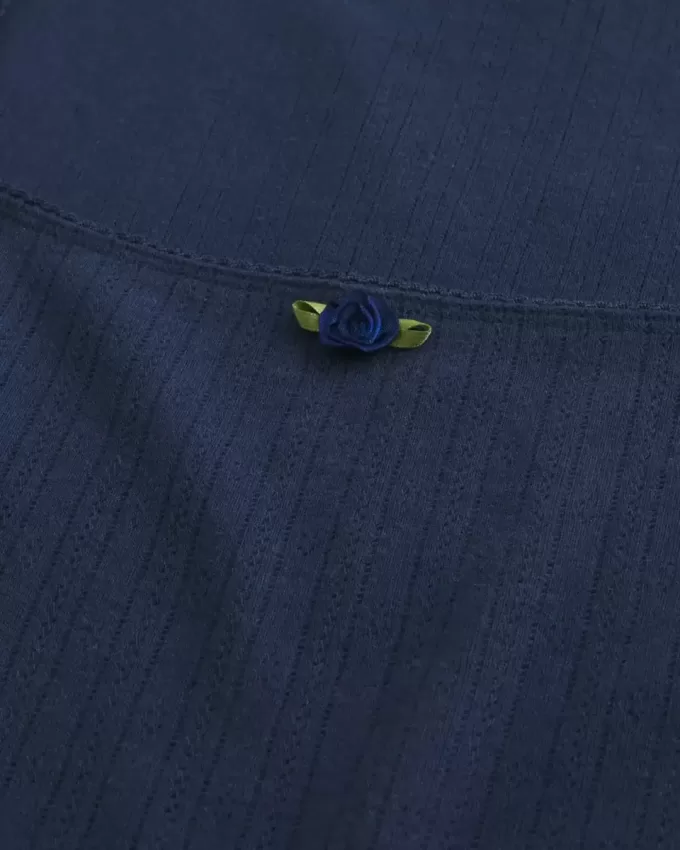 Pointelle Square-Neck Top