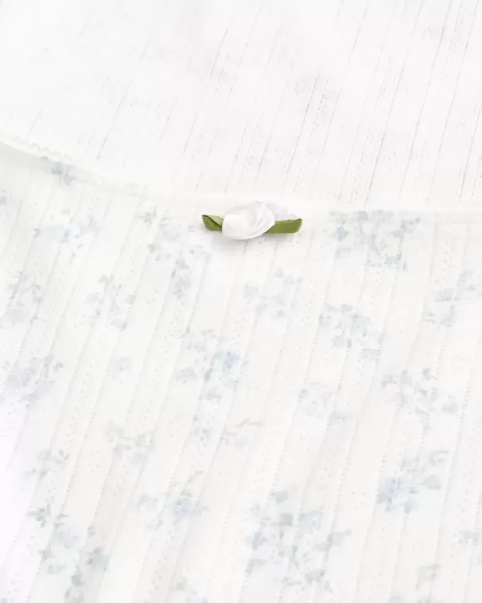 Pointelle Square-Neck Top