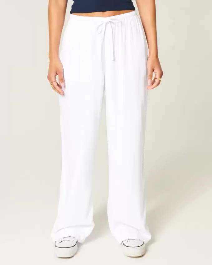 Pull-On Slub Pants