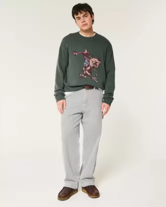 Railroad Stripe Baggy Painter Jeans