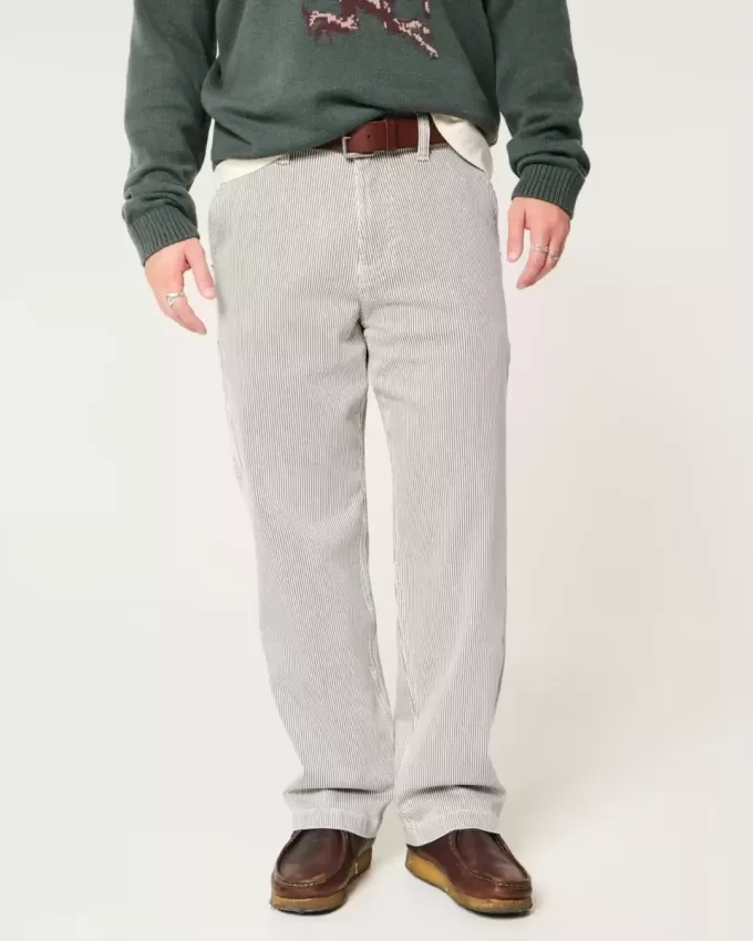 Railroad Stripe Baggy Painter Jeans