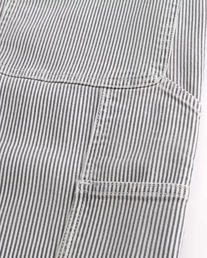 Railroad Stripe Baggy Painter Jeans