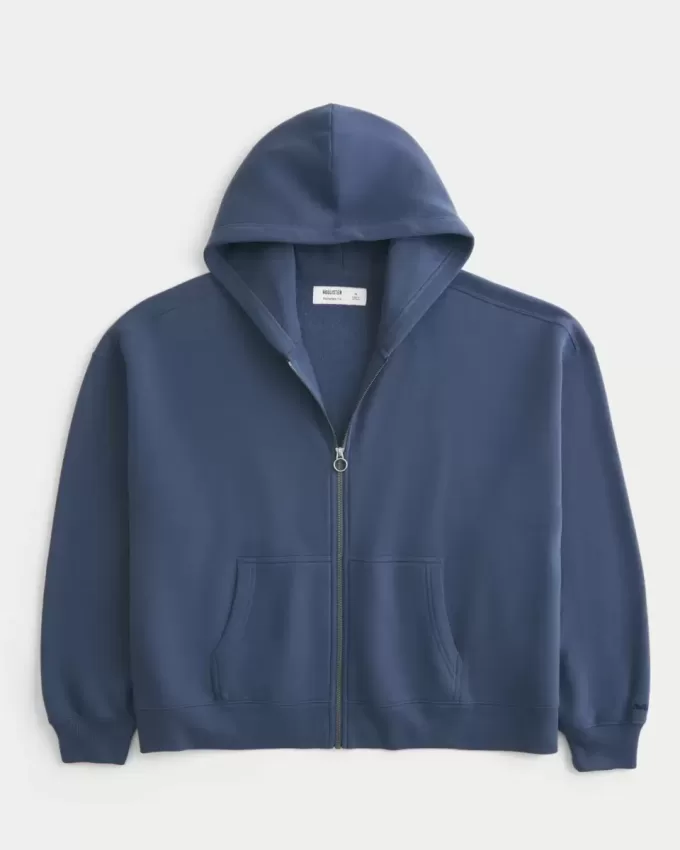 Rectangle Fit Zip-Up Hoodie