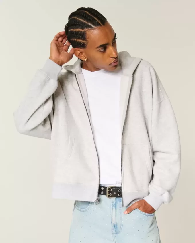 Rectangle Fit Zip-Up Hoodie