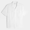 Relaxed Short-Sleeve Button-Through Shirt