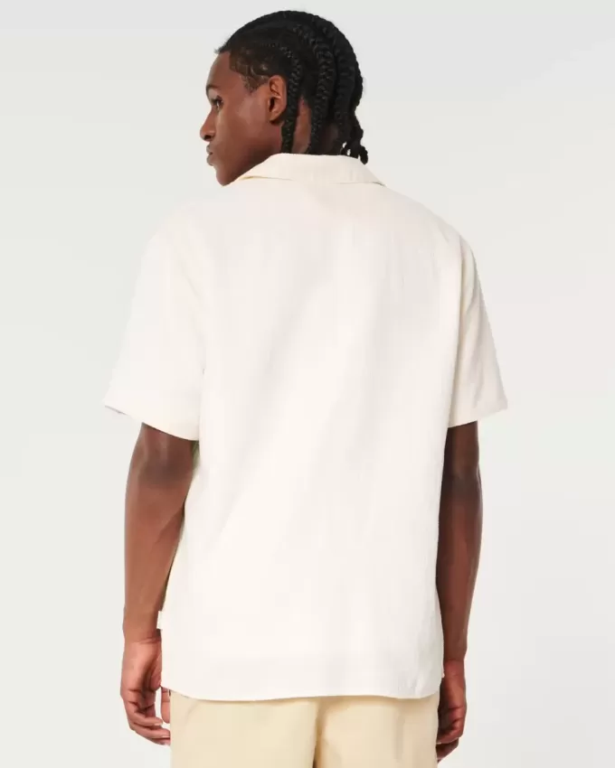 Relaxed Textured Short-Sleeve Shirt