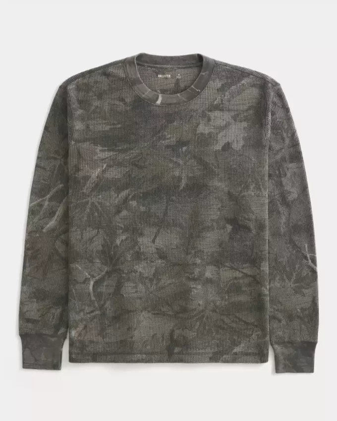 Relaxed Thermal Long-Sleeve Camo Crew Shirt