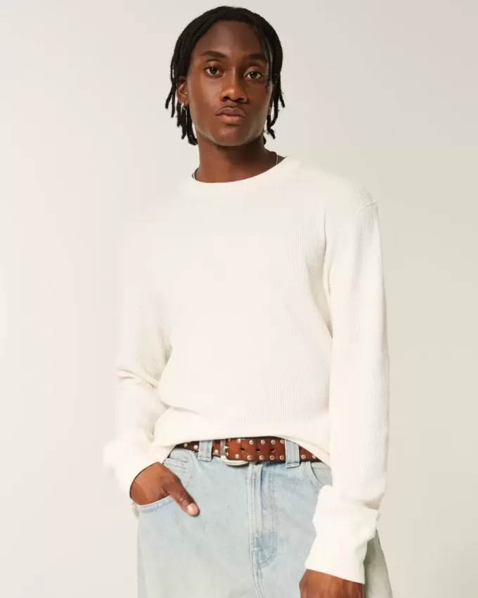 Relaxed Thermal Long-Sleeve Crew Shirt