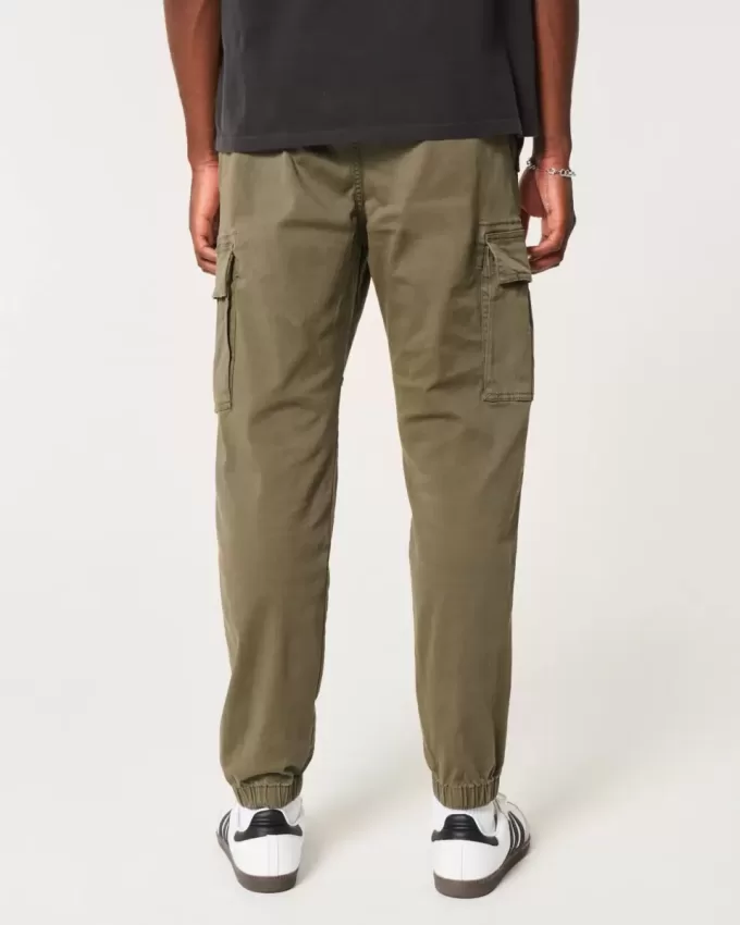 Relaxed Twill Cargo Joggers