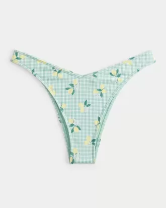 Ribbed High-Leg Cheekiest Bikini Bottom