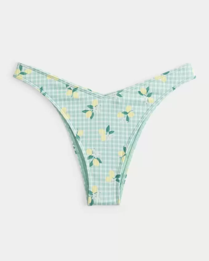 Ribbed High-Leg Cheekiest Bikini Bottom