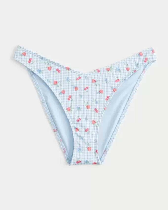 Ribbed High-Leg Cheeky Bikini Bottom