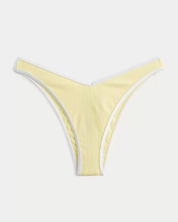 Ribbed High-Leg V-Waist Cheekiest Bikini Bottom