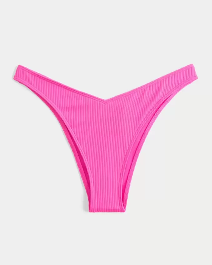 Ribbed High-Leg V-Waist Cheekiest Bikini Bottom