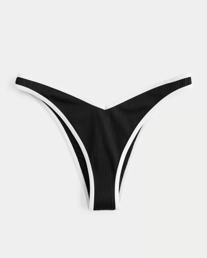 Ribbed High-Leg V-Waist Cheekiest Bikini Bottom