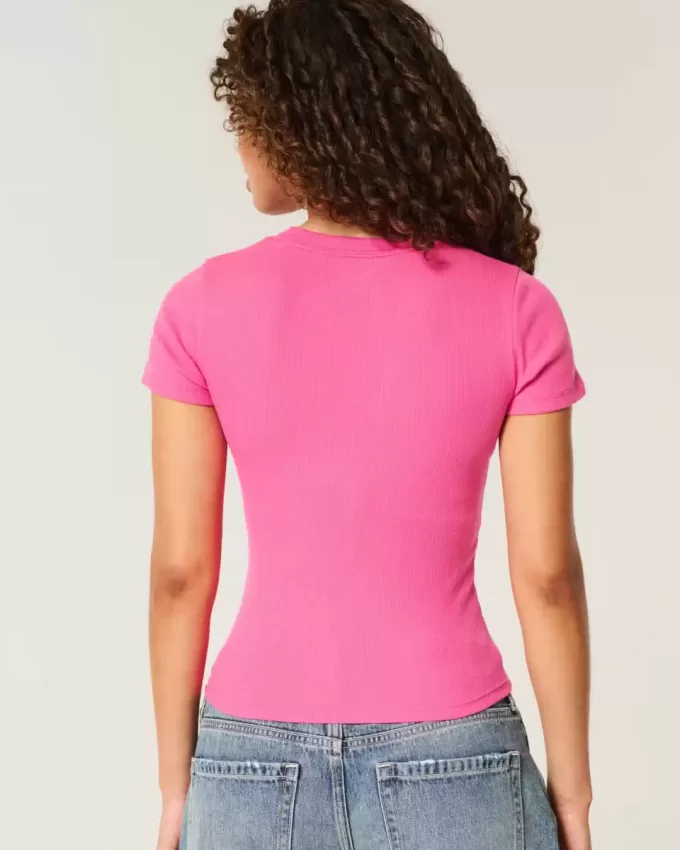 Ribbed Number Graphic Baby Tee