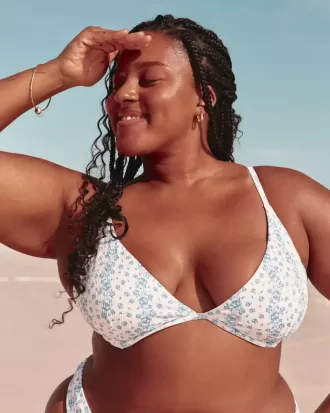 Ribbed Plunge Underwire Bikini Top