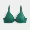 Ribbed Plunge Underwire Bikini Top