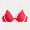 Ribbed Plunge Underwire Bikini Top