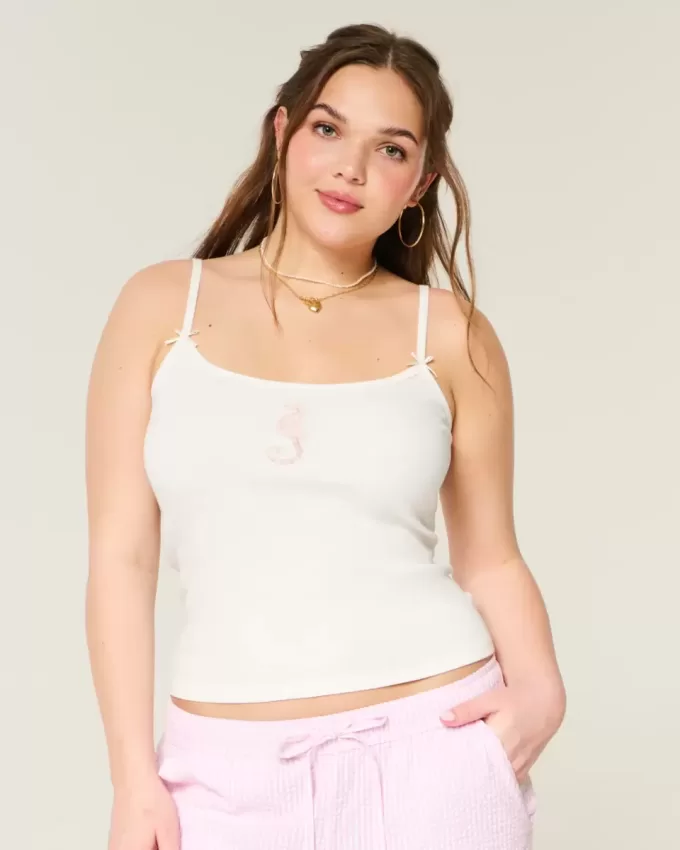 Ribbed Seahorse Graphic Cami