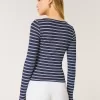 Ribbed Seamless Fabric Square-Neck Top