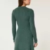 Ribbed Skater Mini Sweater Dress