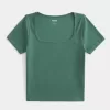 Ribbed Square-Neck Baby Tee