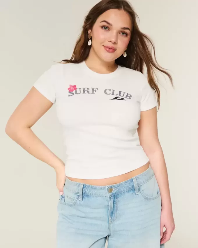 Ribbed Surf Club Graphic Baby Tee