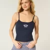 Ribbed Swan Graphic Cami