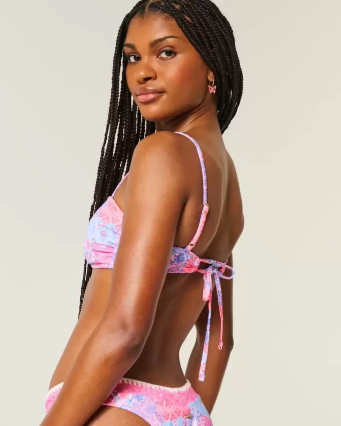 Ribbed Tie Scoop Bikini Top