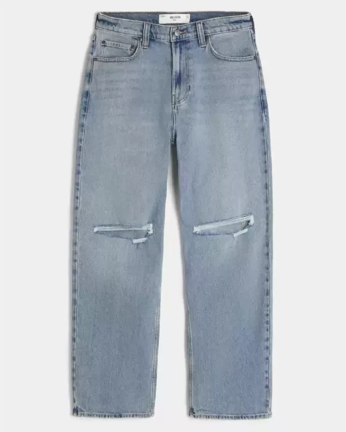 Ripped Medium Wash Baggy Jeans