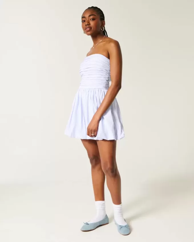 Ruched Bubble Skort Dress