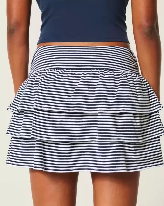 Ruffle Knit Mini Skort