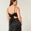 Satin Back Bow Bodycon Dress
