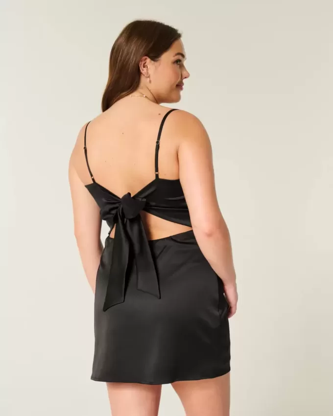 Satin Back Bow Bodycon Dress