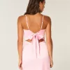 Satin Back Bow Bodycon Dress