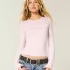 Seamless Fabric Long-Sleeve Crew Top