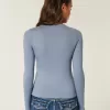 Seamless Fabric Long-Sleeve Crew Top