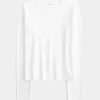 Seamless Fabric Long-Sleeve Crew Top