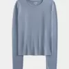 Seamless Fabric Long-Sleeve Crew Top