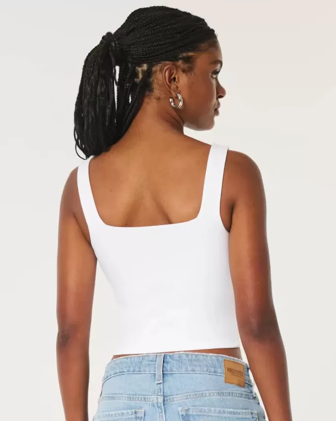 Seamless Fabric Square-Neck Tank