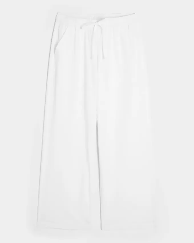 Seersucker Baggy Pull-On Pants