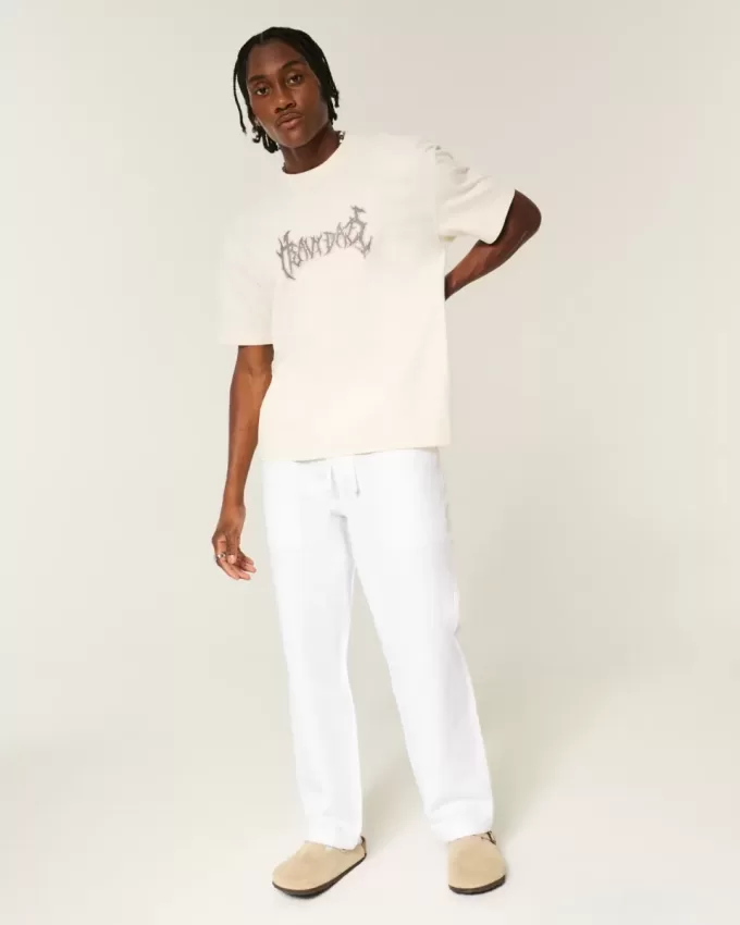 Seersucker Loose Pull-On Pants