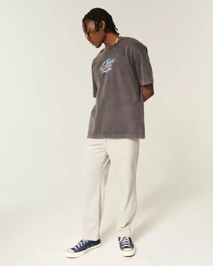 Seersucker Loose Pull-On Pants