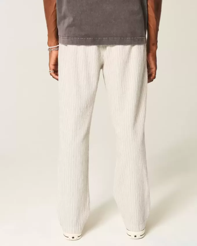 Seersucker Loose Pull-On Pants