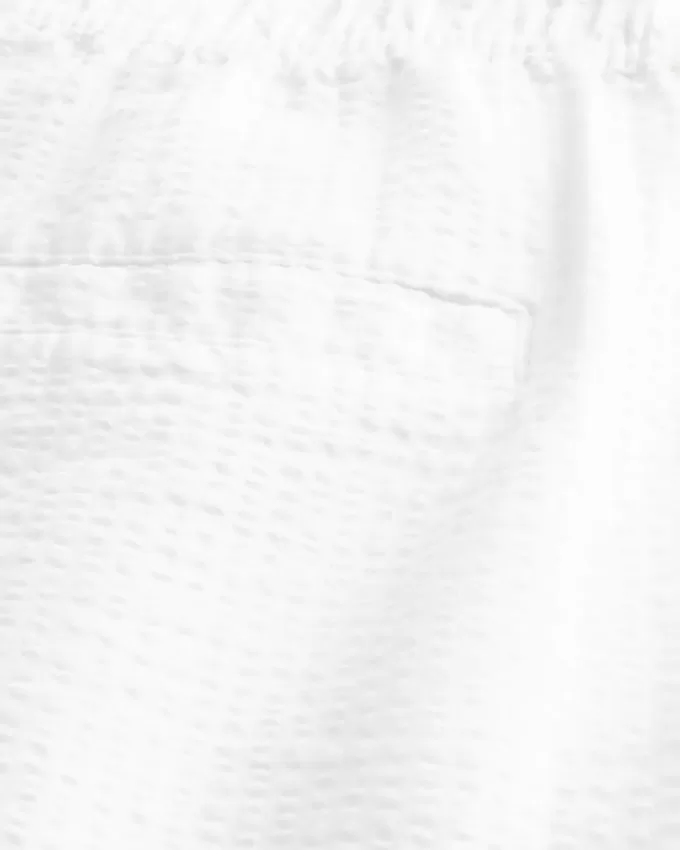 Seersucker Loose Pull-On Pants