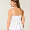 Shimmer Embroidered Babydoll Top
