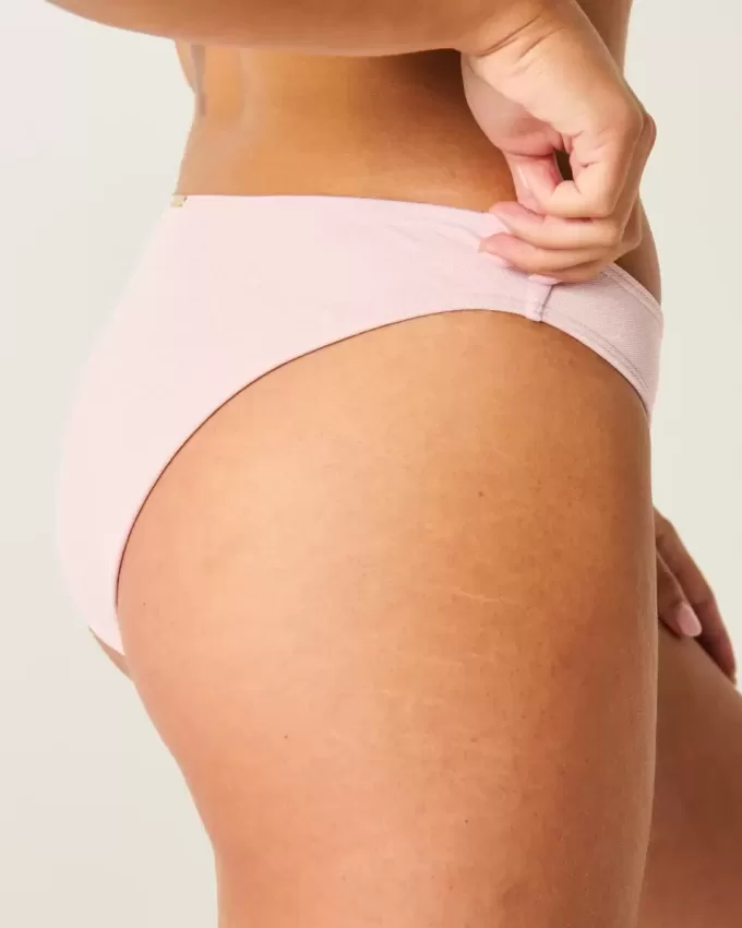 Shimmer High-Leg Cheeky Bikini Bottom