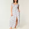 Short-Sleeve Open-Back Maxi Dress