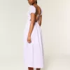 Short-Sleeve Open-Back Maxi Dress